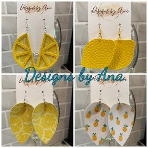 Summer faux leather earrings!